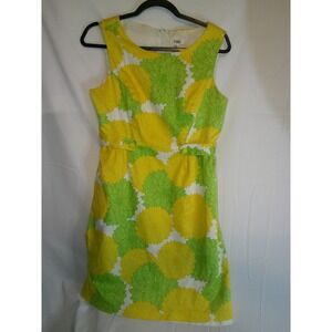 Cato Floral Sleeveless‎ Dress Yellow Green White Sheath Fit & Flare Size 8
